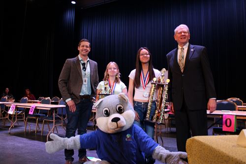 Junior High Student Winners Posing With Judges
